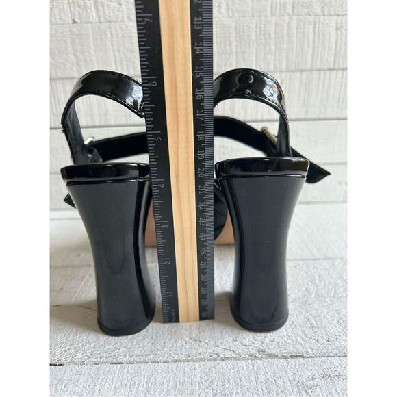 Madden Girl Black Patent Platform Mary Jane Slingback Heels 7.5M Square Toe Y2K - Picture 9 of 11